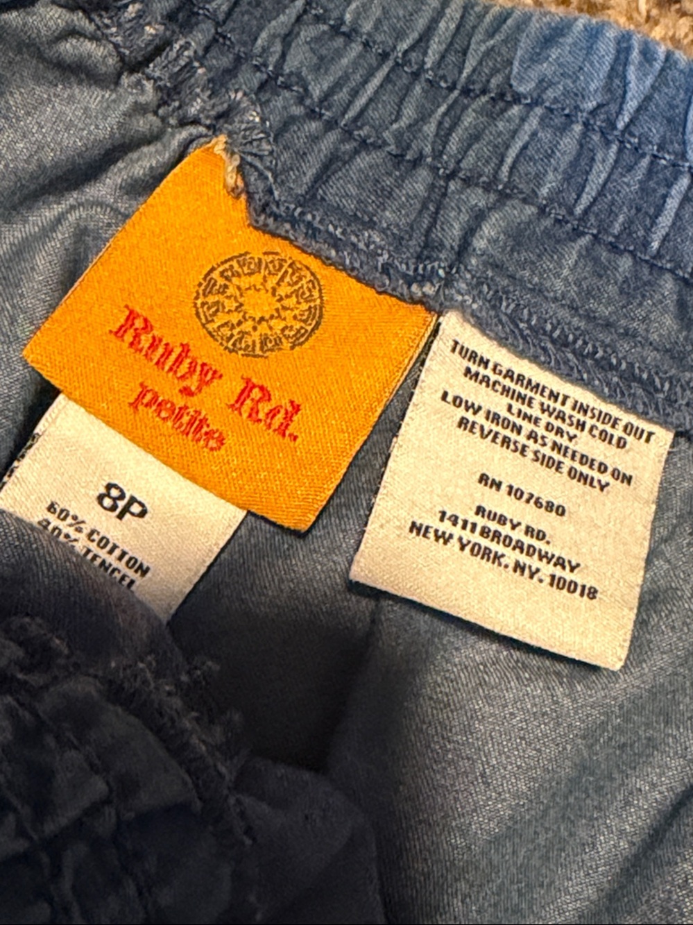 Ruby Rd blue pull-on pants (8P) - EUC! - Picture 2 of 7